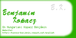 benjamin kopacz business card