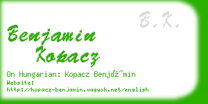 benjamin kopacz business card